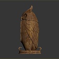 Owl grimace owl long-eared owl wulin owl monkey face owl carved owl 3d model