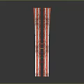 Ski Jump Ramp Equipment With Red White Striped Curved Structure And Metal Supports