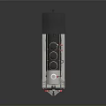 Vintage Black Silver Steam Train Model With Three Chimneys Red Accents Shiny Surface