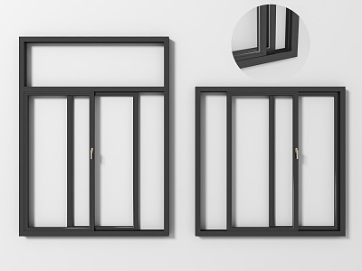 modern sliding window 3d model