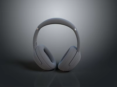 Modern Gray Over Ear Headphones With Comfortable Ear Cups And Sleek Design 3d model