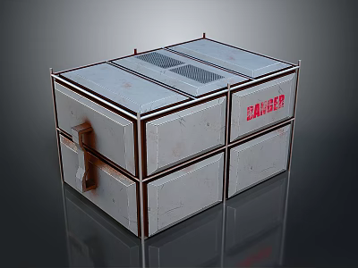 Ember Storage Cabinet With Gray Panels Multiple Compartments And Home Organization Design 3d model