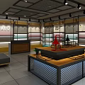 BAUO Shopping Mall Store Modern Interior With Shelves Display Areas And Bright Lighting