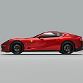 Red Ferrari Sports Car With Sleek Body Design And Black Wheels