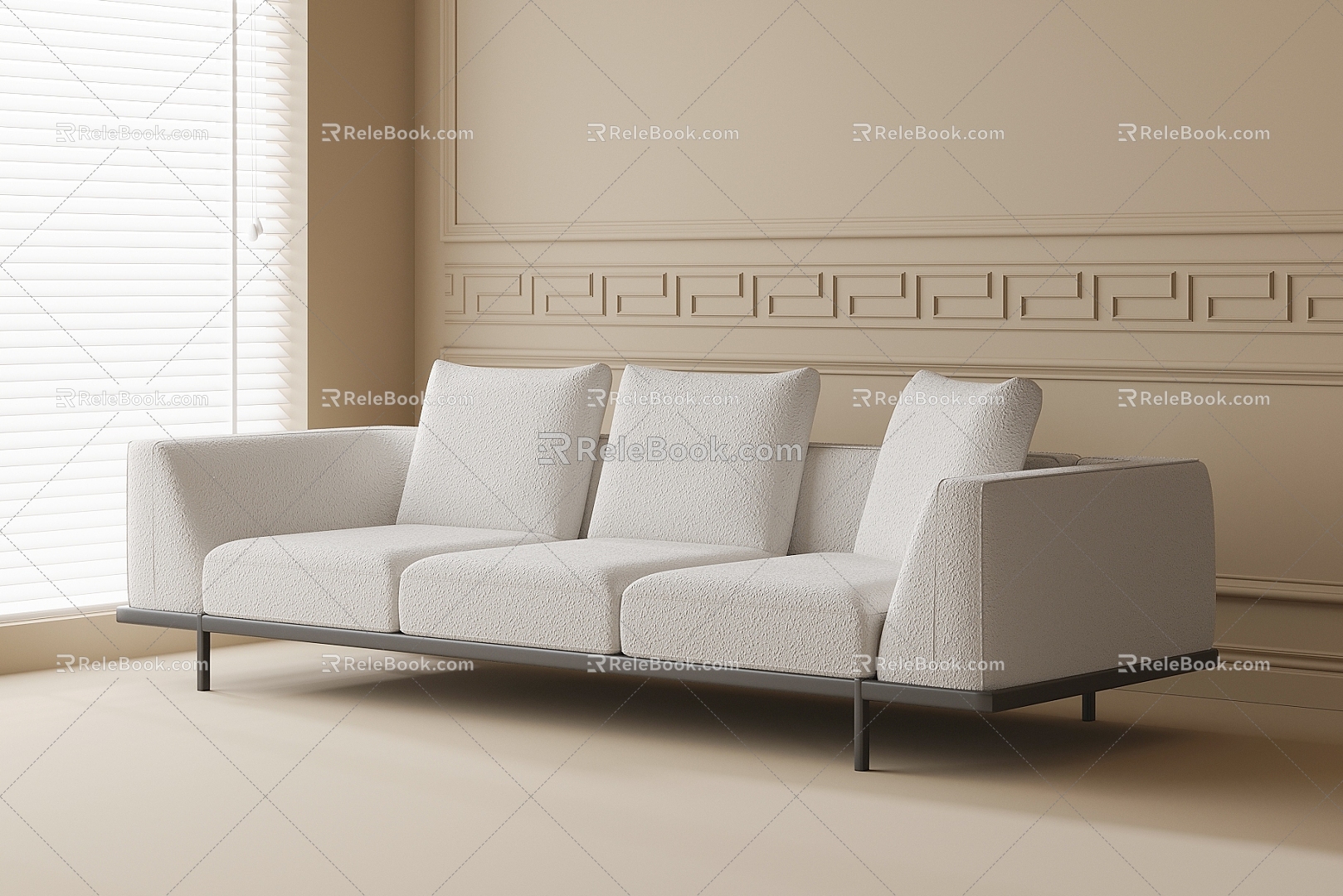 Multi-person sofa three-person sofa sofa 3d model