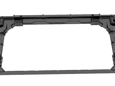 Black Metal Frame With Structural Components And Mounting Points For Mechanical Use 3d model