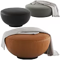 Modern sofa stool round soft stool 3d model