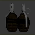 Military Weapon Hand Grenades Design With Metal Safety Pins And Textured Explosive Shells