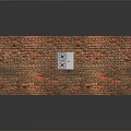 Air Conditioner Fan Outdoor Unit Mounted on Red Brick Wall Exterior