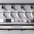 Modern Downlights And Spotlights In Black White With Track Mounted Design