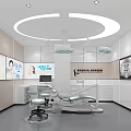 Modern Dental Clinic Interior Design With Treatment Chair And Cabinets