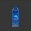 Human Interacting With AI Smart Device Featuring Interactive Screen And Camera