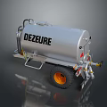 DEZEURE Silver Tank Functional Vehicle With Orange Wheels Pipes And Accessories