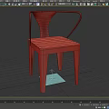 Modern Black Metal Frame Single Chair With Brown Wooden Slat Seat