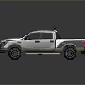 Nissan Pickup Truck With Roof Mounted Lights Body Stripes And Black Wheels