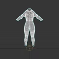 3D Model Structured Slim Fit Clothing With Detailed Design Elements