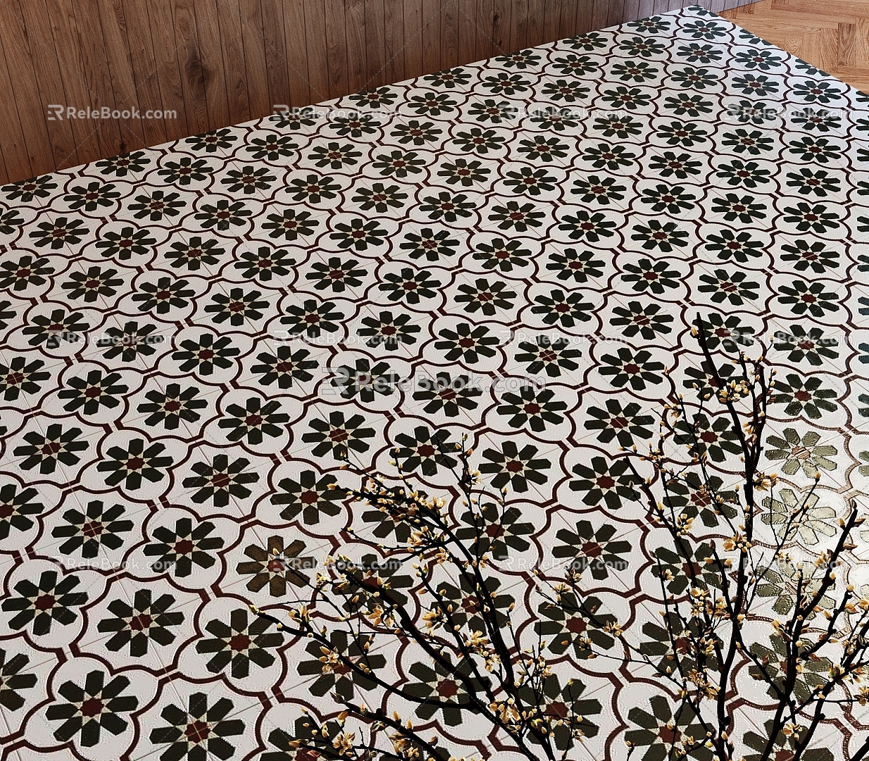 parquet retro floor tile 3d model