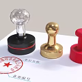 Different Colored Official Seals With Crystal Golden Red Tops On Paper