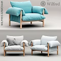 Comfortable Modern Upholstered Accent Chairs With Wooden Legs And Soft Tones