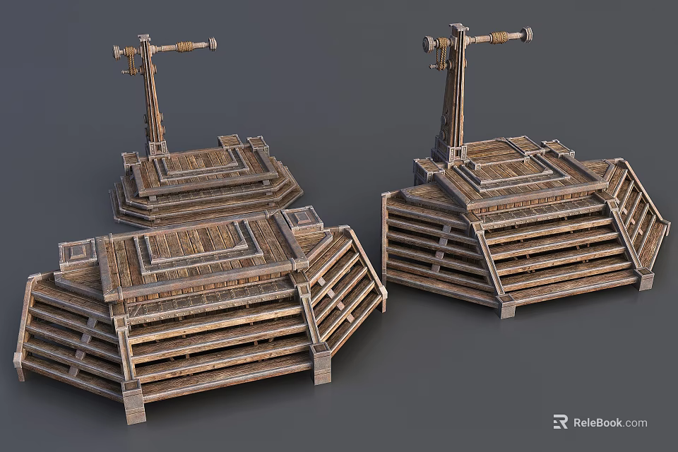 Rustic Wooden Chandelier With Multi Layered Structure And Handcrafted Design For Home Decor 3d model 