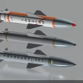 Modern Military Missiles with Different Color Designs and Aerodynamic Model
