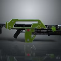 Futuristic Green Weapon With Modern Sleek Structure And Sci-Fi Tactical Features 3d model