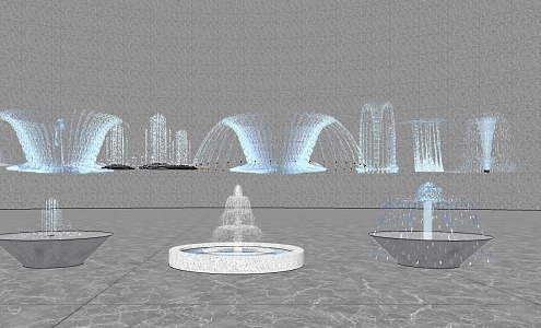 modern fountain water feature 3d model