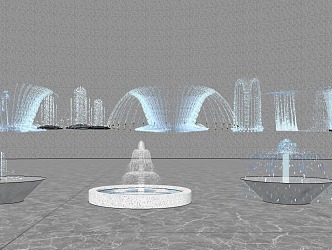 modern fountain water feature 3d model