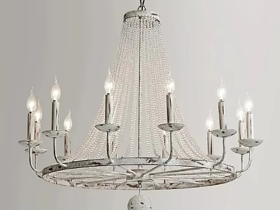 Elegant Crystal Chandelier With Candle Style Arms And Metal Frame Design 3d model