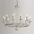 Elegant Crystal Chandelier With Candle Style Arms And Metal Frame Design