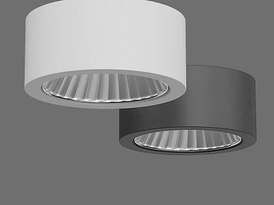 Modern Round Ceiling Lights in White and Black Minimalist Design 3d model