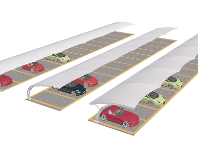 Modern parking car shed model