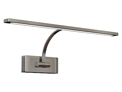 Sleek Modern Metal Wall Light With Curved Arm And Long LED Light Bar Design 3d model