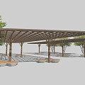 Modern Corridor Frame Corridor Frame Flower Frame Grape Frame Wooden Corridor Frame Plant Climbing Frame 3d model