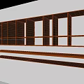 Black Wall Mounted Shelf with Multiple Compartments and Two Lower Wooden Black Shelves
