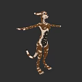 Anthropomorphic Animal Character 3D Model With Brown White Fur Long Ears Standing And Outstretched Arms