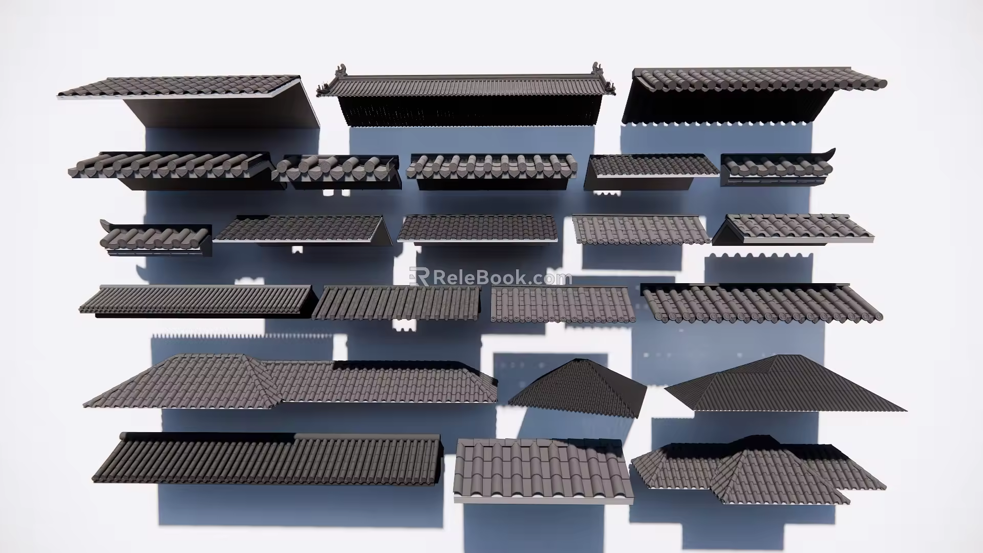 Eaves Tile Style Combination 3d model