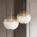 Elegant Modern Pendant Lights With Gold Metal Rods And Globe Shades For Interior Lighting Design