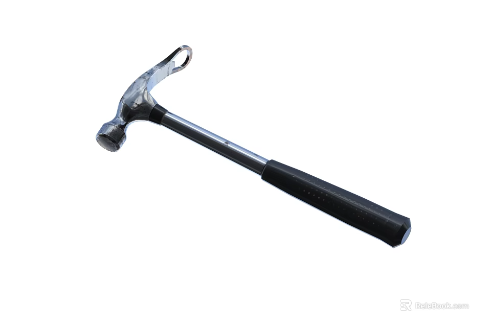 Durable Hardware Tools Claw Hammer With Metal Head And Black Handle 3d model 