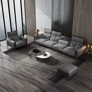 Italian Minimalist Cloth Sofa Coffee Table Combination 3d model