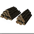 Stacked Plant Wood Logs With Cut Cross Sections And Visible Annual Rings