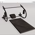 Black Fitness Exercise Equipment With Mat And Metal Frame For Home Workout