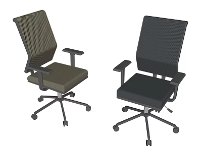 Ergonomic Office Chair With Mesh Back Armrests And Rolling Wheels Design 3d model