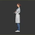 Man In White Coat With Stethoscope Standing With Arms Crossed On Gray Background
