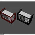 Two Red And Black Air Conditioner Fans With Iron Frame On Blue Background