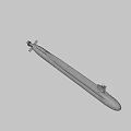 Black Submarine Exterior Design With Sleek Hull Conning Tower And Antennas