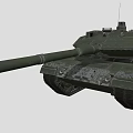 Modern Military Combat Tank With Long Cannon Barrel Tracks And Turret Armor