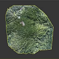 Lush Green Mountain Forest With Nestled Buildings And Dense Vegetation Aerial View