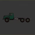 Green Vintage Flatbed Truck With Large Tires And Classic Design