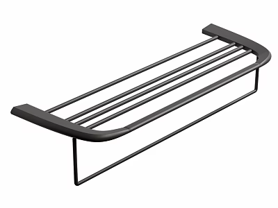 Black Metal Wall Mounted Shelf for Bathroom Daily Washing Supplies Storage 3d model